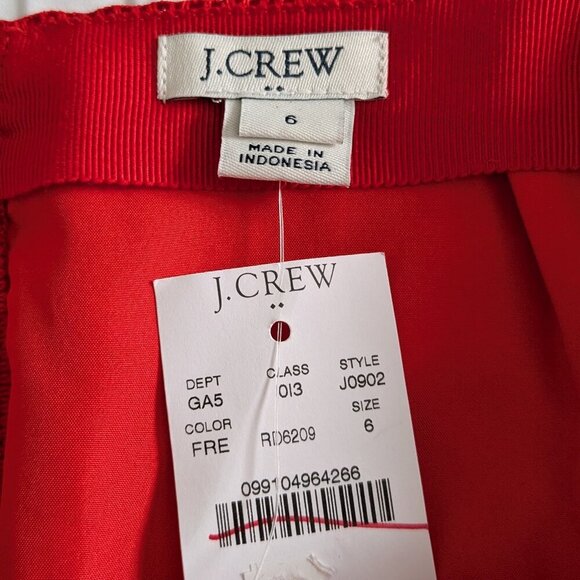J. Crew Mini Skirt Size 6 Red Fringe Tiered Lace Exposed Zip Crochet Overlay NWT - Picture 2 of 15